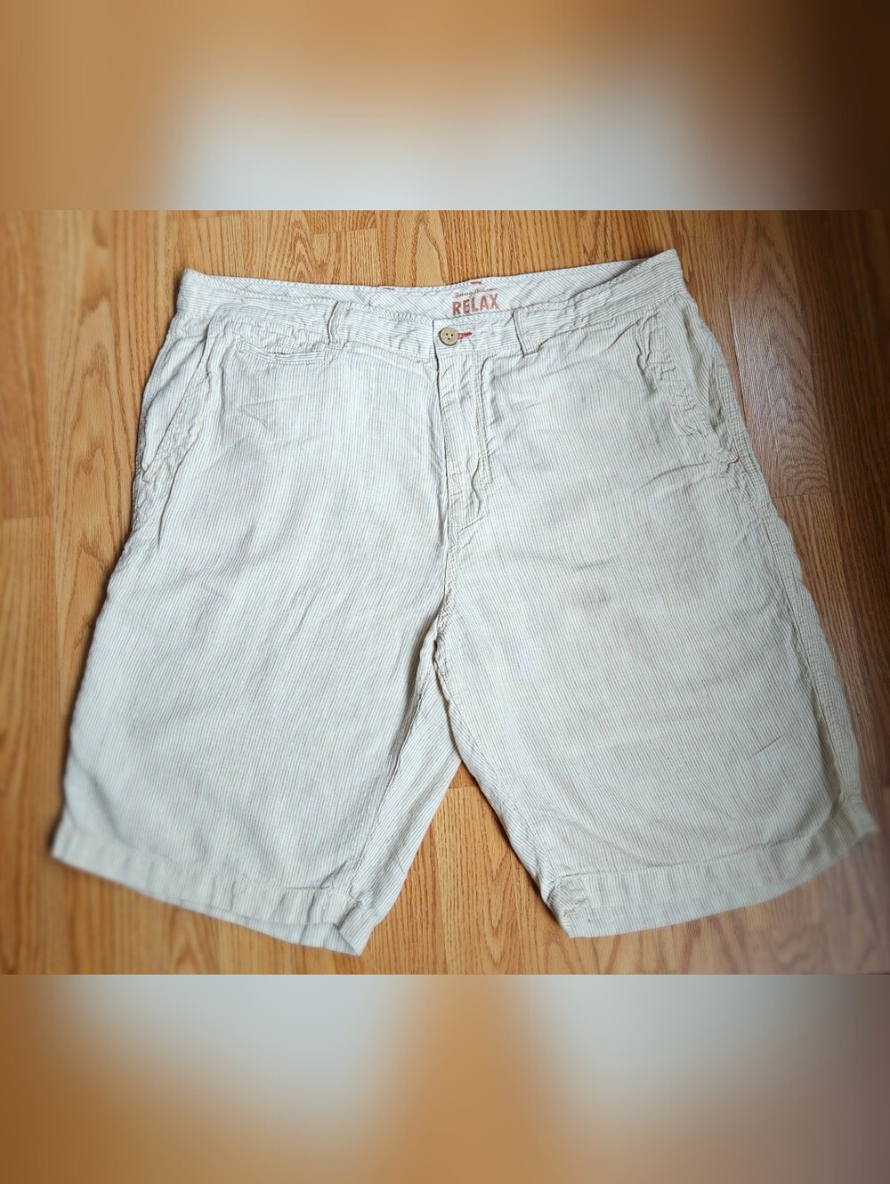 ​Tommy Bahama Relax Men's Striped 100% Linen Shorts - Size 38